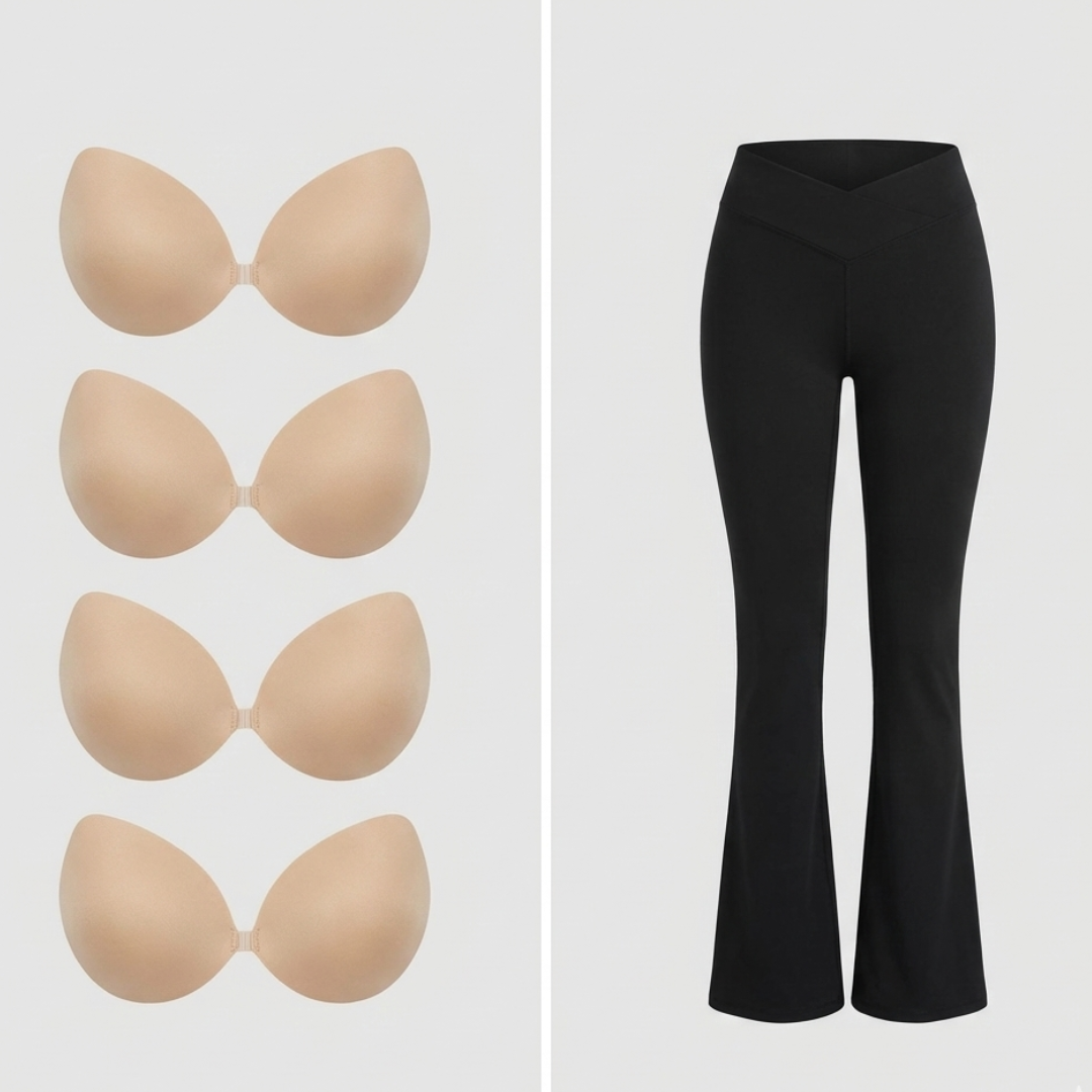 Best Sticky Bra Combo Offer - Buy 4 Moon Bras Get 1 Free Leggings