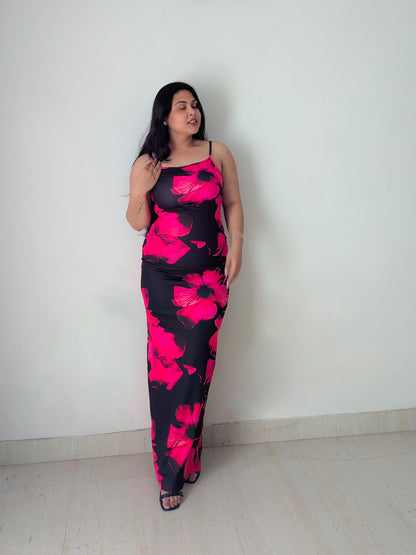 Cheekee's Flowery black bodycon dress