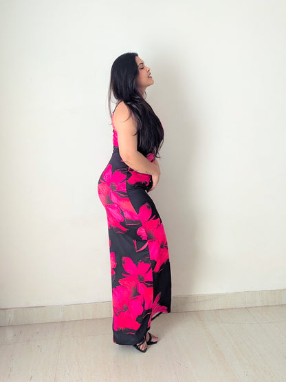 Cheekee's Flowery black bodycon dress