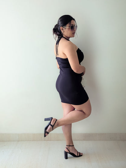 Cheekee Women's Black Bodycon Dress – Elegant & Timeless