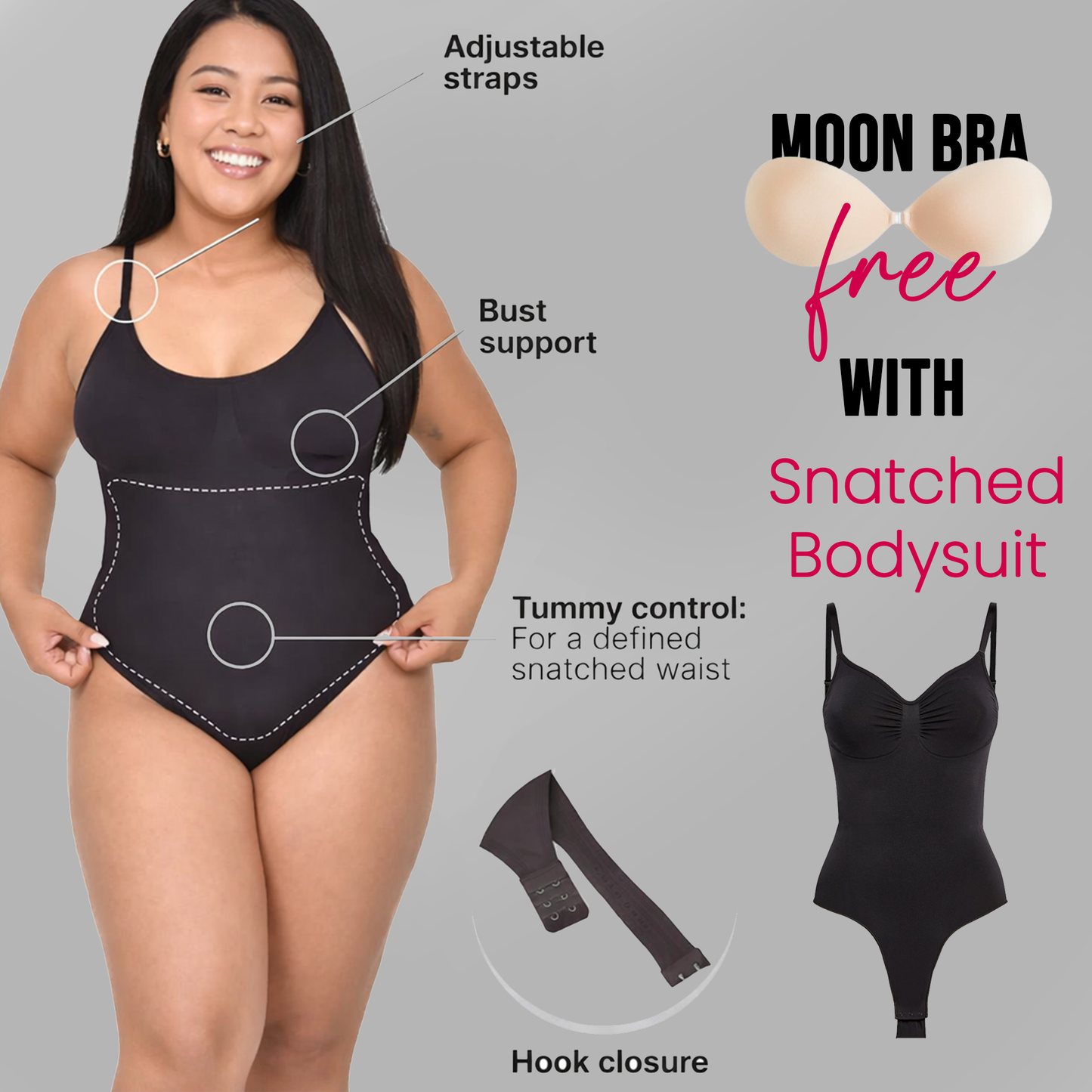 Snatched Contour Bodysuit + FREE Moon Bra (Limited-Time Combo)