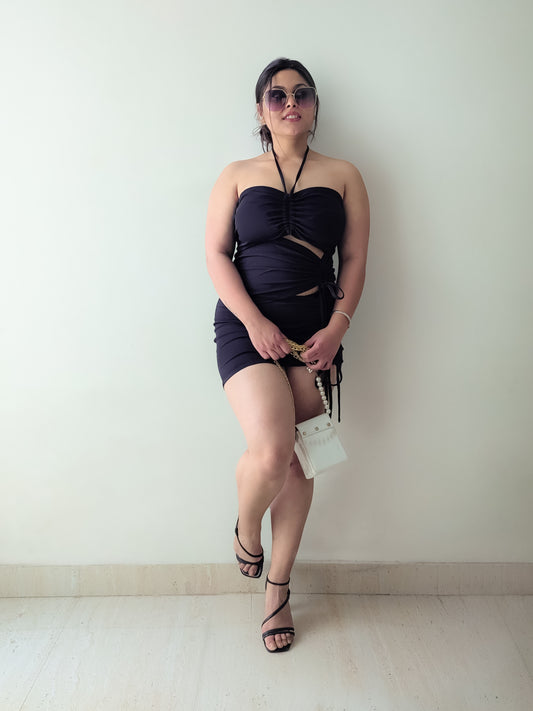 Cheekee Women's Black Bodycon Dress – Elegant & Timeless