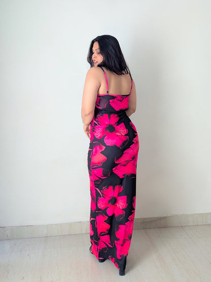 Cheekee's Flowery black bodycon dress