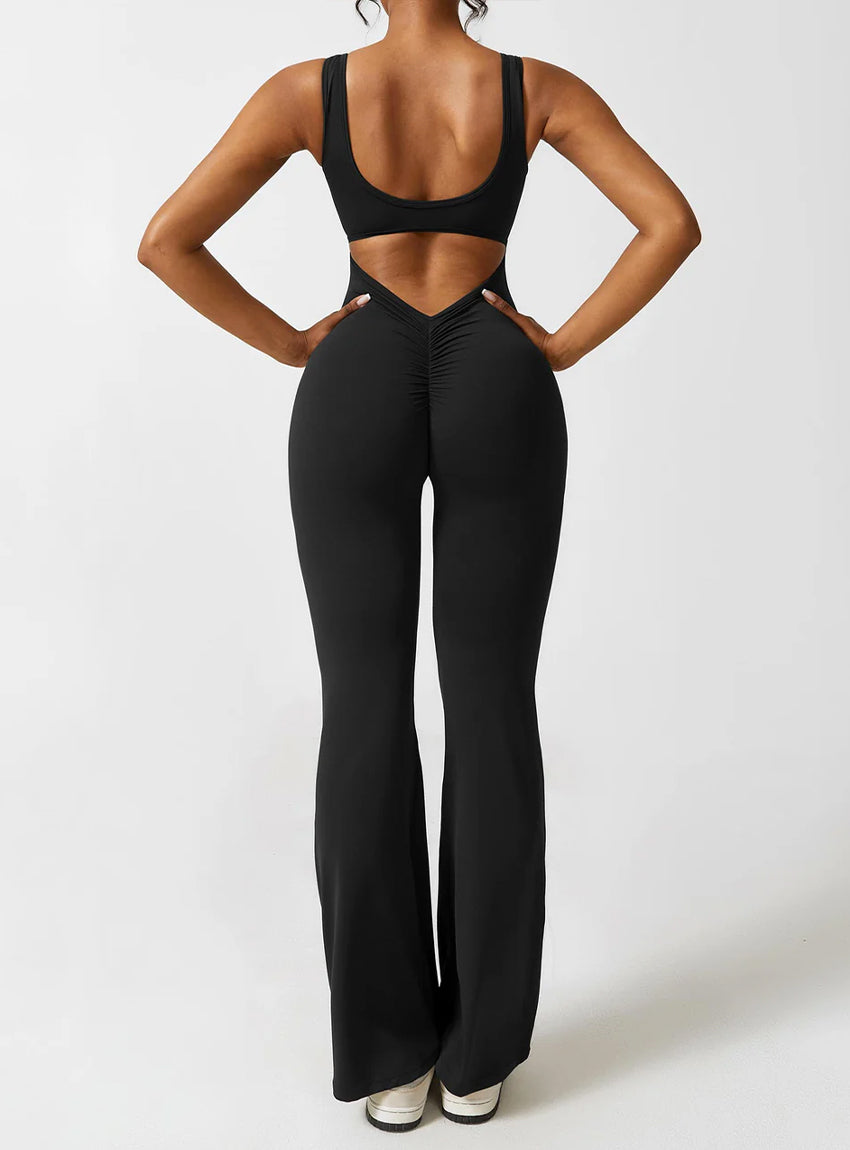 Cheekee V-Back Flared Jumpsuit (Pack of 2)