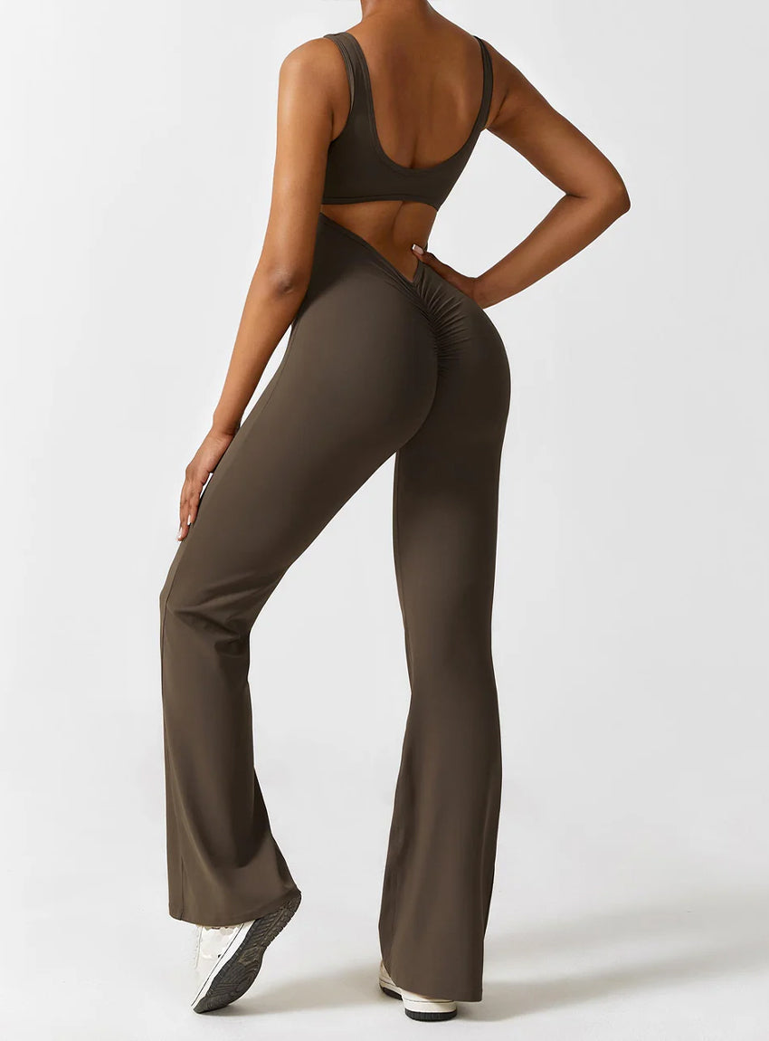 Cheekee V-Back Flared Jumpsuit (Pack of 2)