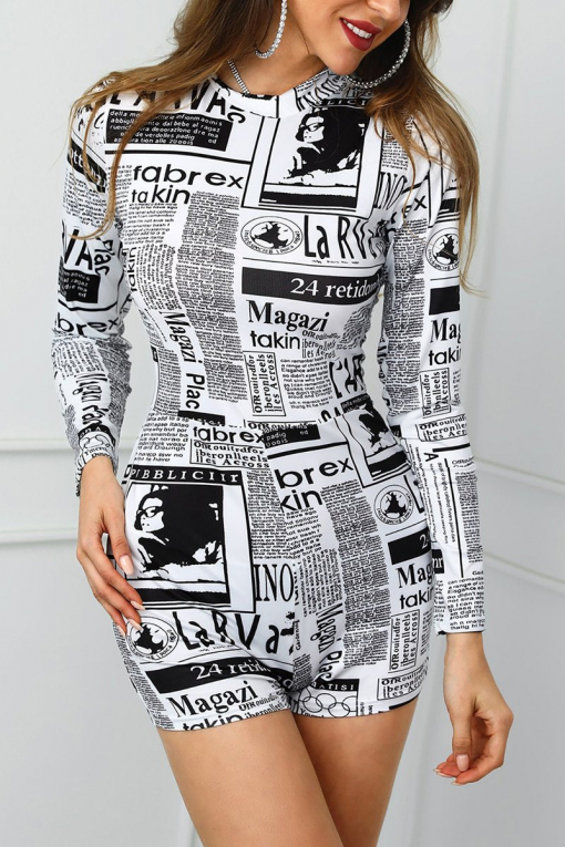 Magazine print Bodycon dress