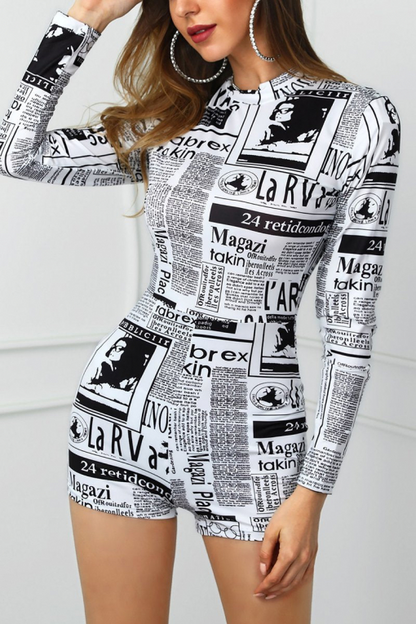 Magazine print Bodycon dress