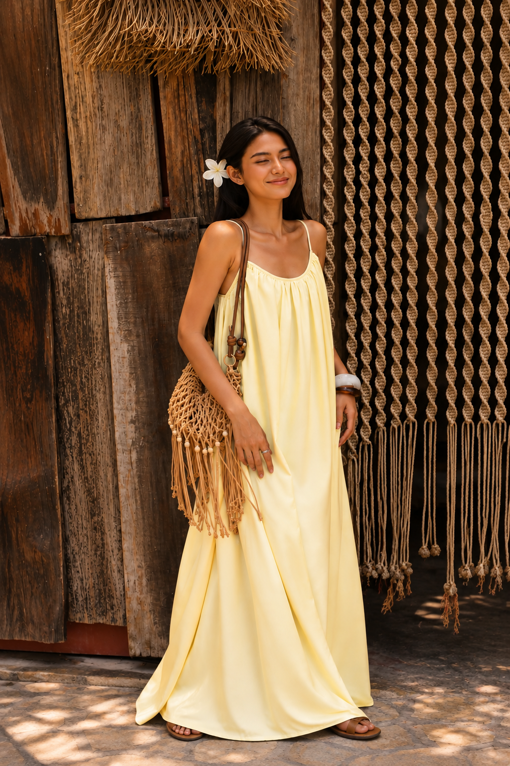 Cheekee Butterflow Maxi – Backless Satin Maxi Dress