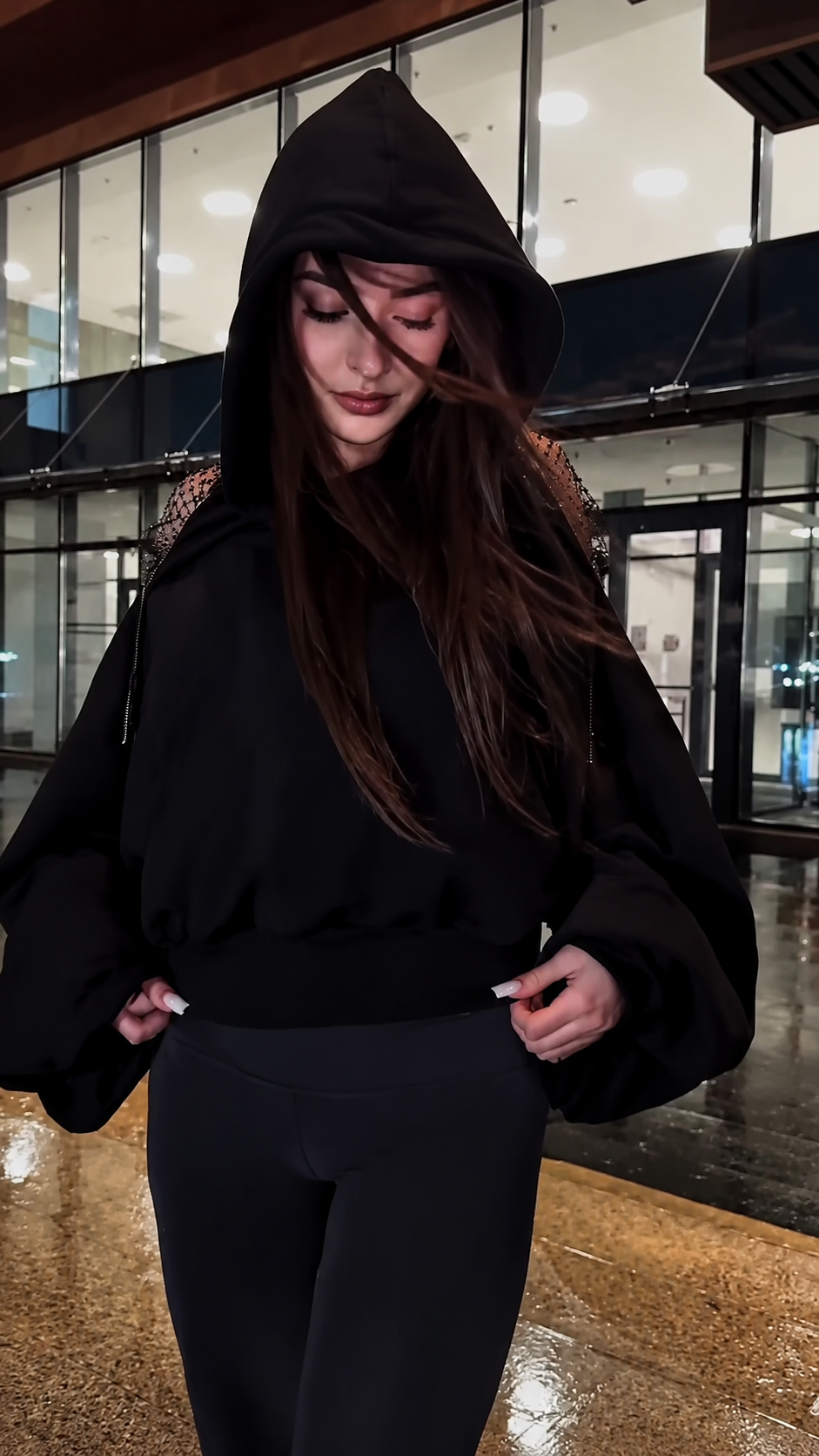 Main Character Hoodie for Women | Black Oversized Hoodie