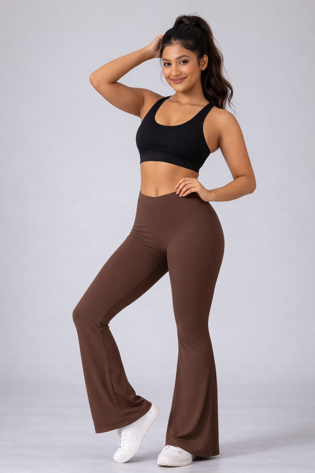 V back flare legging