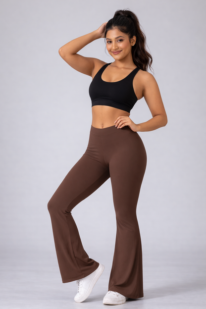 V back flare legging