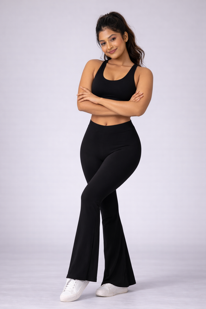 V back flare legging