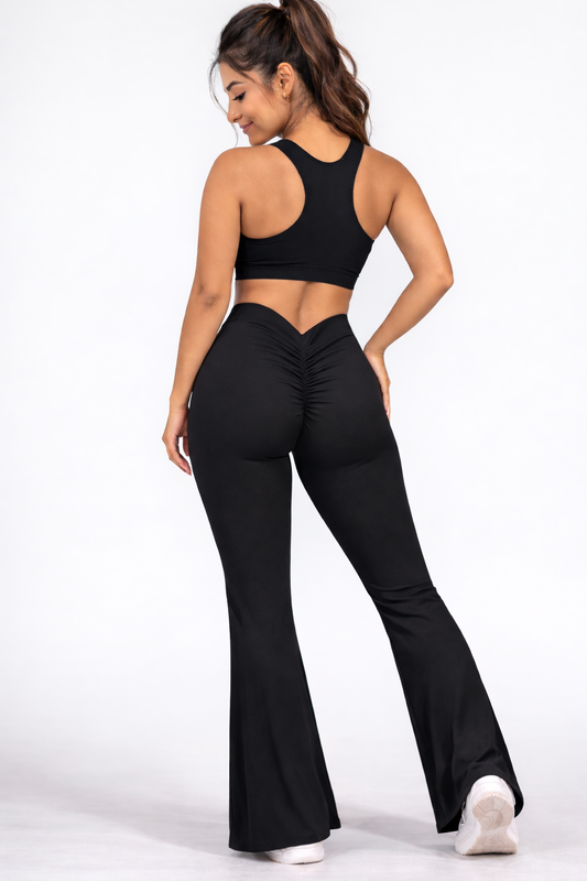 V back flare legging