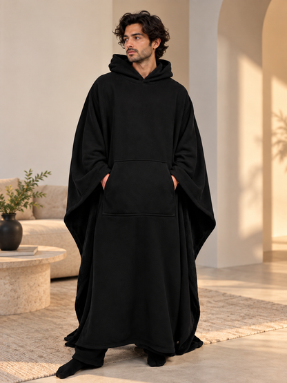 CloudHug Oversized Hooded Wearable Blanket – Black