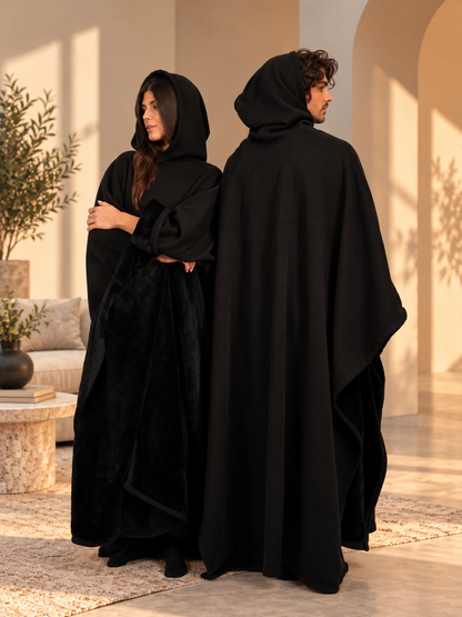 CloudHug Oversized Hooded Wearable Blanket – Black
