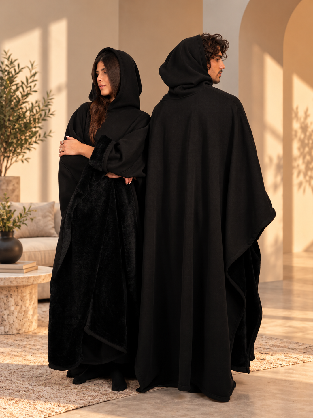 CloudHug Oversized Hooded Wearable Blanket – Black