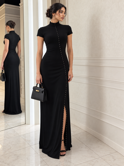 Noir Black Cut-Out Maxi Dress