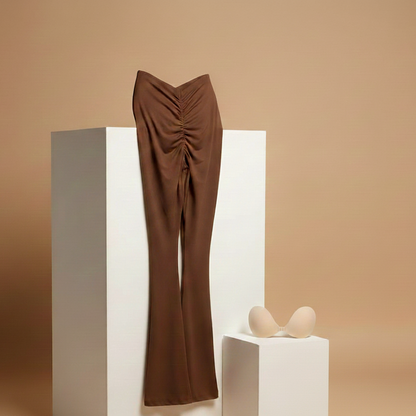 Women's Flared V-Back Leggings with Complimentary Moon Bra | Style & Support Deal