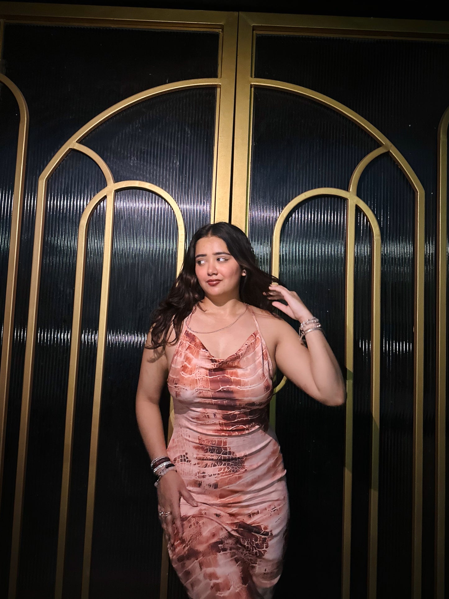 Cheekee Sleek & Stunning Women's Multicolor Bodycon  Dress