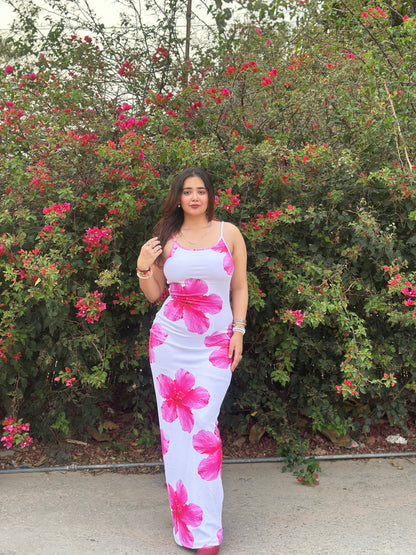 Cheekee Blossom white bodycon dress