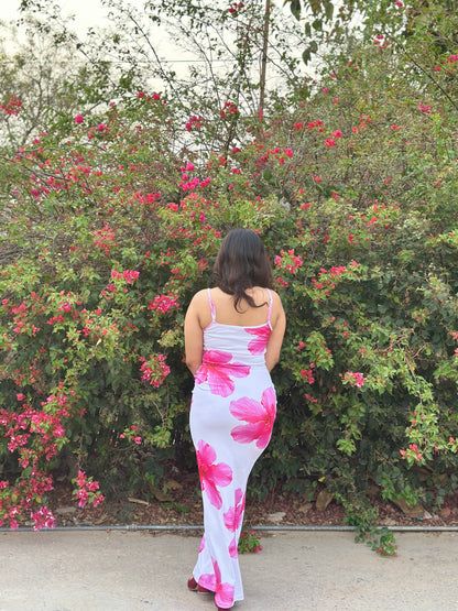 Cheekee Blossom white bodycon dress