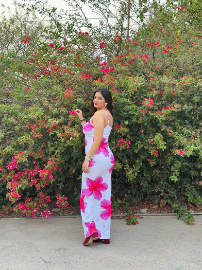 Cheekee Blossom white bodycon dress