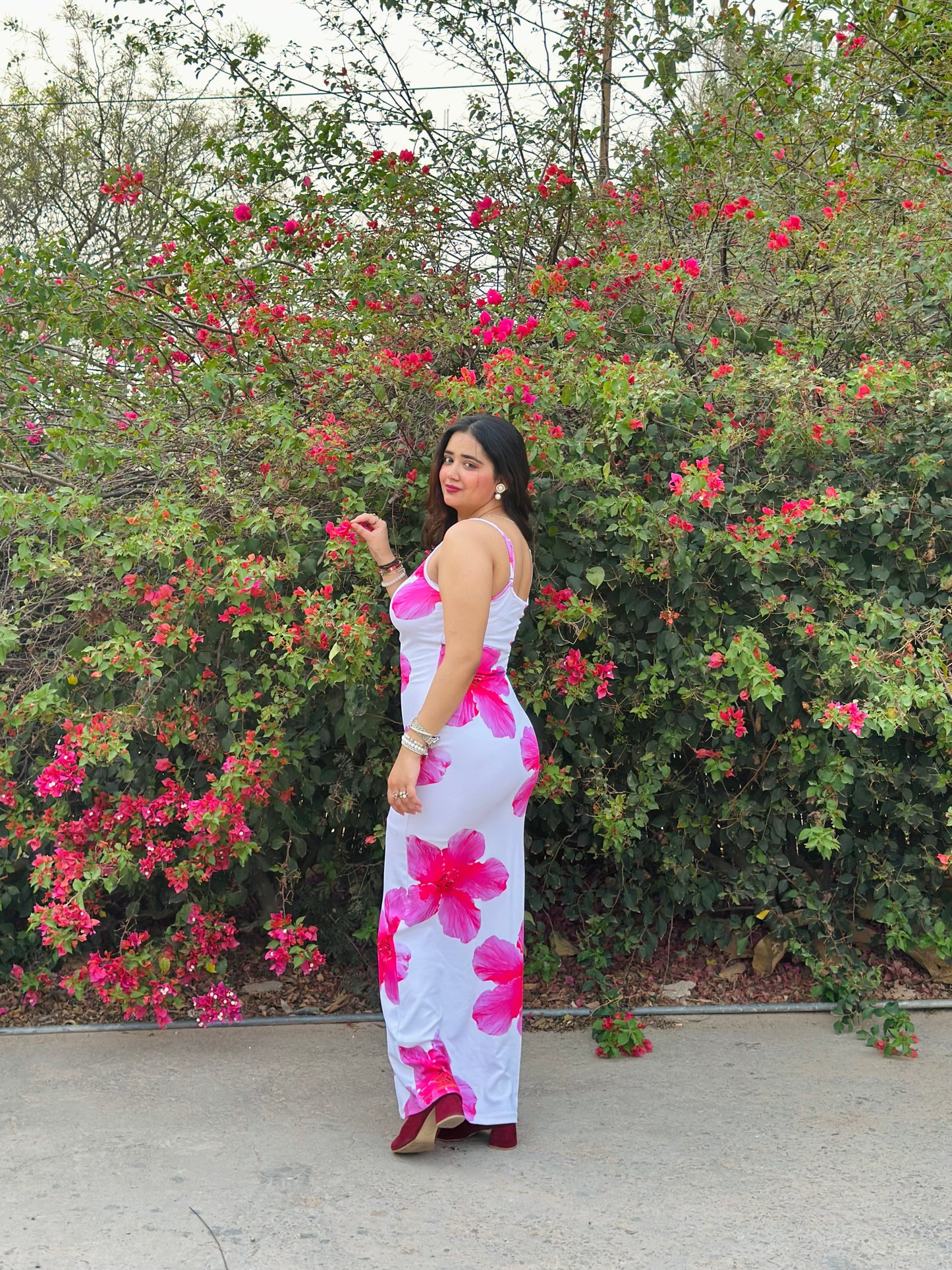 Cheekee Blossom white bodycon dress