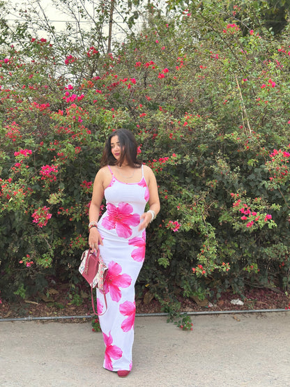 Cheekee Blossom white bodycon dress