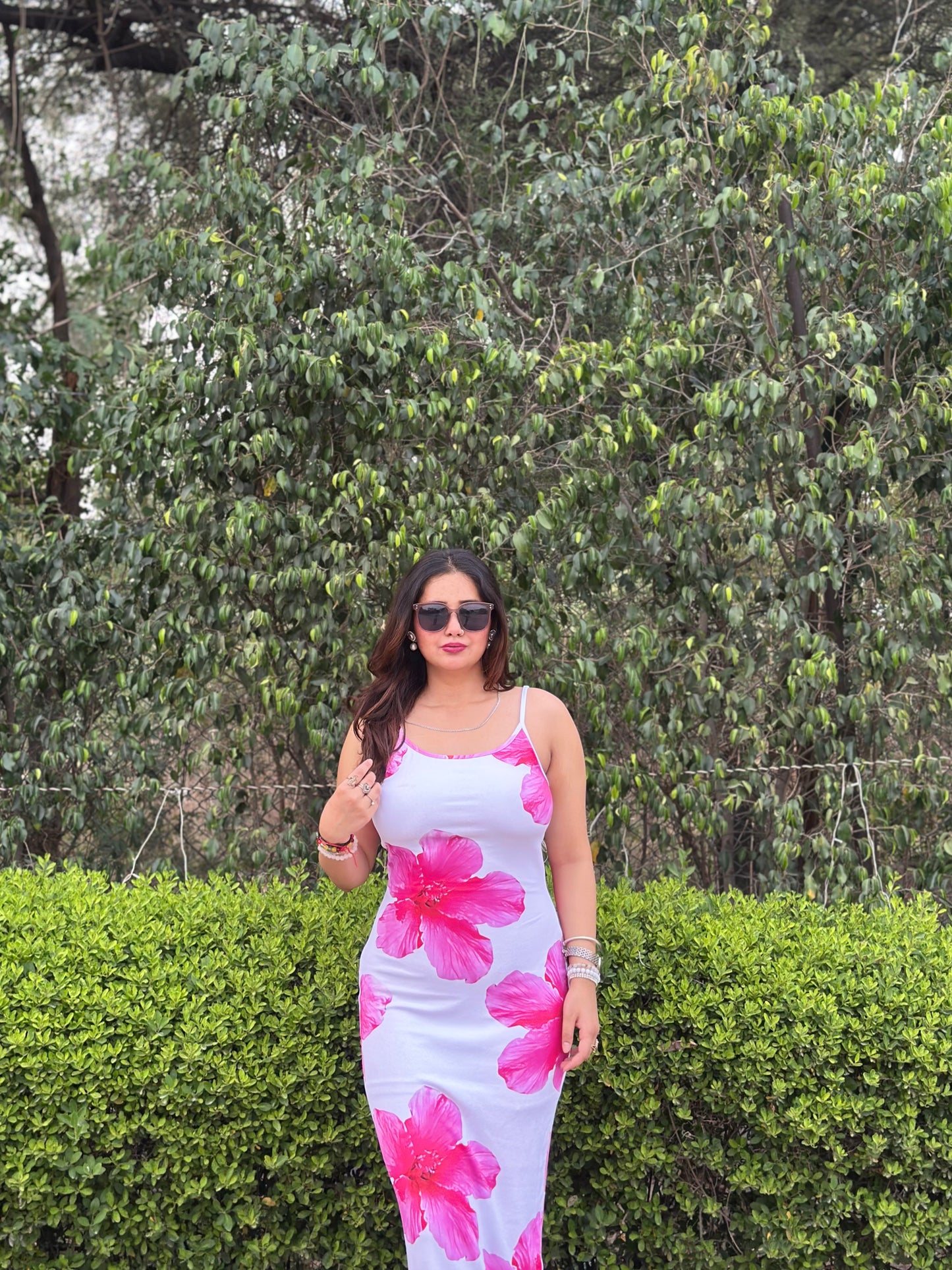 Cheekee Blossom white bodycon dress