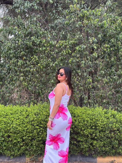 Cheekee Blossom white bodycon dress