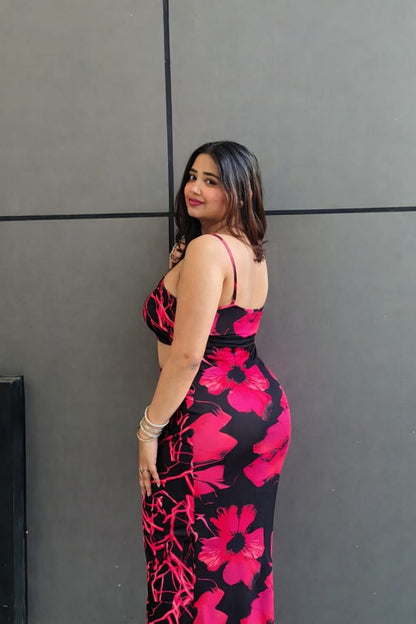 Cheekee's Flowery black bodycon dress