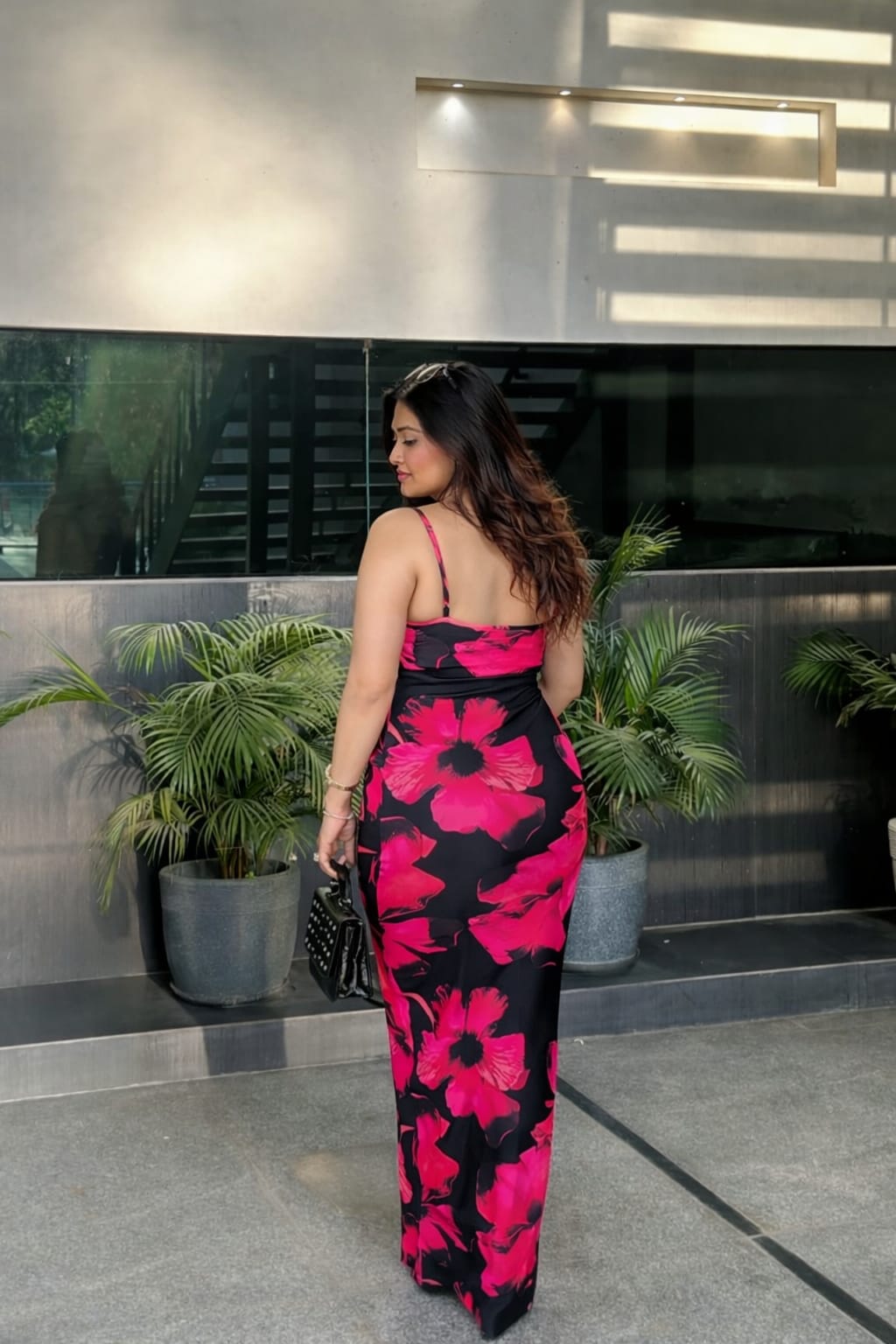 Cheekee's Flowery black bodycon dress